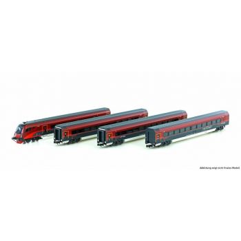 Hobbytrain - 1/160 Obb Railjet Italien 4-tlg. M. Steuerwagen Vi (?/22) *hob-h25224