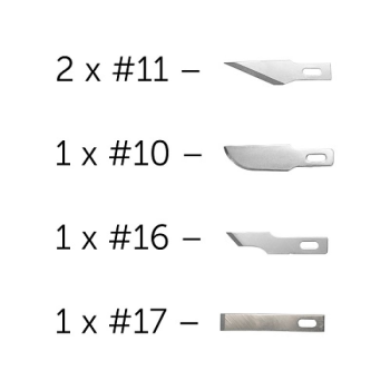 HobbyTime Tools - ASSORTED BLADE SET – 5 PIECES (FITS #1 HANDLE)