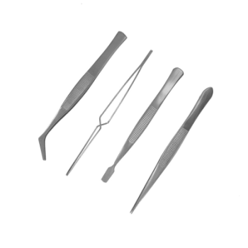 HobbyTime Tools - STAINLESS STEEL TWEEZER SET – 4 PIECES