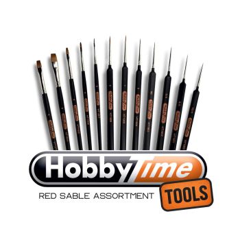HobbyTime Tools - HOBBYTIME TOOLS RED SABLE ASSORTMENT + DISPLAY