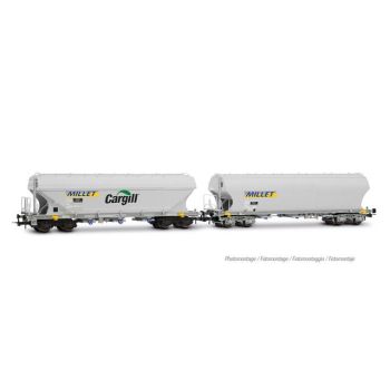 Jouef - 1/87 SNCF GRAANHOPPERS MILLET, 2-DLG SET, EP VI