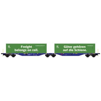Mehano - 1/87 CONTAINERWAGEN SGGMRSS'90 ERMEWA, DB CARGO (?/25) *
