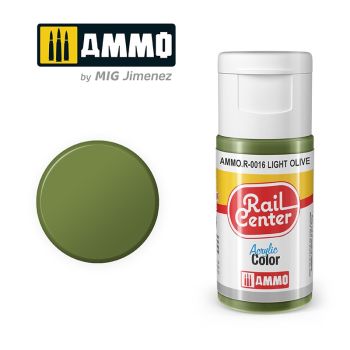 Ammo Mig Jimenez - RAIL CENTER ACRYLIC LIGHT OLIVE 15ML