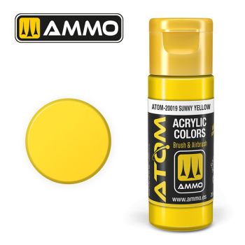 Ammo Mig Jimenez - ATOM ACRYLIC COLOR SUNNY YELLOW 20 ML