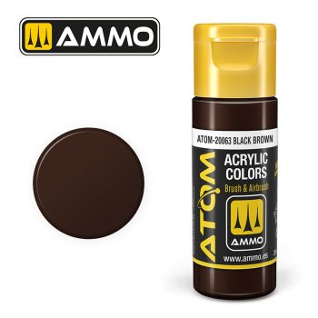 Ammo Mig Jimenez - ATOM ACRYLIC COLOR BLACK BROWN 20 ML