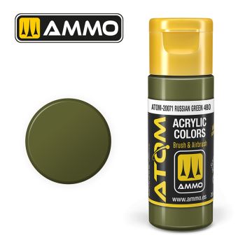 Ammo Mig Jimenez - ATOM ACRYLIC COLOR RUSSIAN GREEN 4BO 20 ML