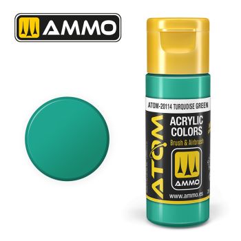 Ammo Mig Jimenez - ATOM ACRYLIC COLOR TURQUOISE GREEN 20 ML
