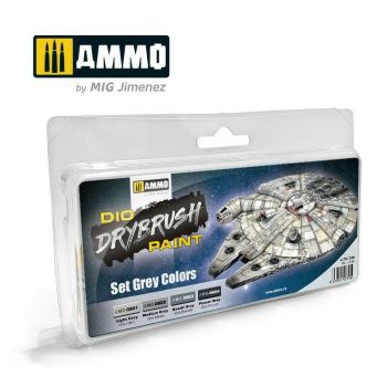 Ammo Mig Jimenez - DRYBRUSH SET GREY COLORS 4 JARS (3/23) *