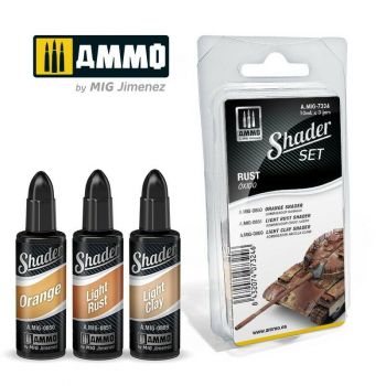 Ammo Mig Jimenez - SHADER SET RUST 3 JARS 10ML (3/23) *