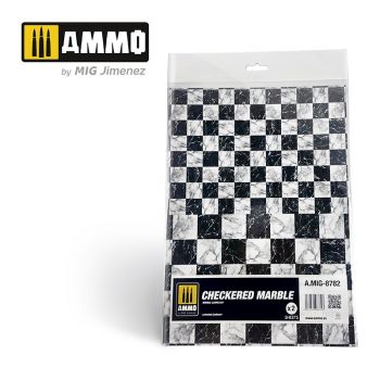 Ammo Mig Jimenez - MARBLE CHECKERED, SMOOTH SHEET OF MARBLE 2 PCS.