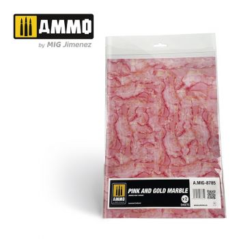 Ammo Mig Jimenez - MARBLE PINK en GOLD, SMOOTH SHEET OF MARBLE 2 PCS.