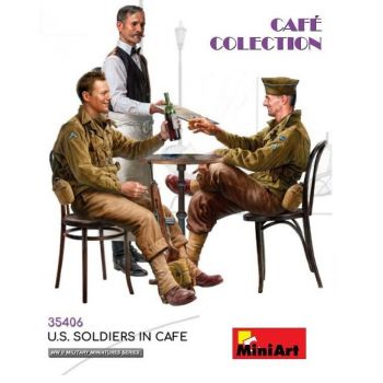 Miniart - 1/35 U.s. Soldiers In Cafe Wwii (?/22) *min35406