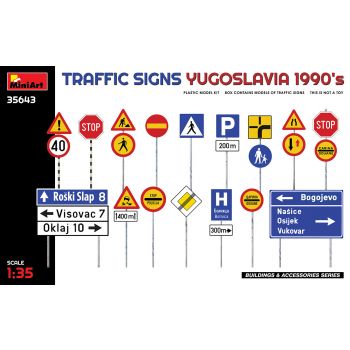 Miniart - 1/35 Traffic Signs. Yugoslavia 1990's (12/21) *min35643