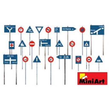 Miniart - 1/35 Chechoslovakian Traffic Signs 1930-40's (?/22) *min35655
