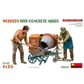 MiniArt - 1/35 WORKERS WITH CONCRETE MIXER (12/24) *