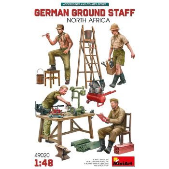 MiniArt - 1/48 GERMAN GROUND STAFF W/ACC NORTH AFRICA (01/25) *