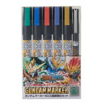 Mrhobby - Gundam Marker Sd Sangoku 6 Color Set Gms-100c - Mrh-ams-100c