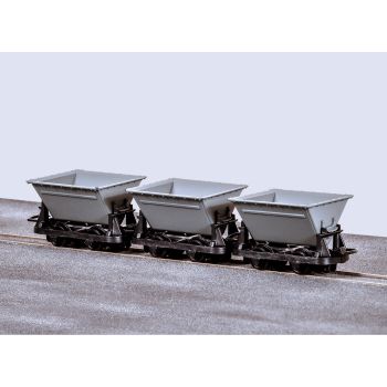 PECO - PECO GLT OO-9 V SKIP WAGONS - BROWN