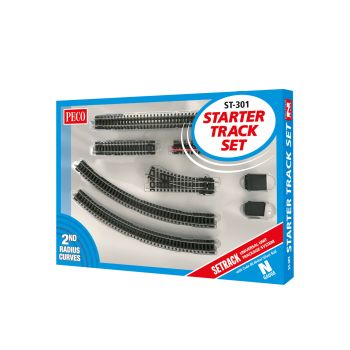 Peco - 1/160 STARTER TRACK SET 1ST RADIUS CURVES