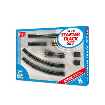 Peco - 1/160 STARTER TRACK SET 2ND RADIUS CURVES
