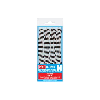 Peco - 1/160 CURVE STANDARD NO.2 RADIUS 263.5MM 8 PCS.