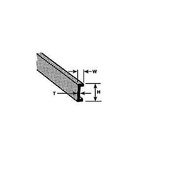 Plastruct - CHANNEL ABS DARK GRAY 1.6x0.9x0.4MM 250MM 8X C-2