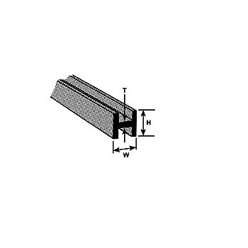 Plastruct - H-COLUMN ABS DARK GRAY 1.6x1.6x0.5MM 250MM 8X H-2