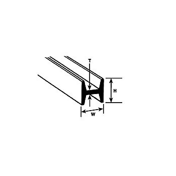 Plastruct - H-COLUMN FINELINE STYRENE 1.6x1.6x0.5MM 250MM 10X HFS-2