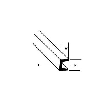 Plastruct - DEEP CHANNEL FINELINE STYRENE 6.4x4.6x1.0MM 600MM 5X UFS-8