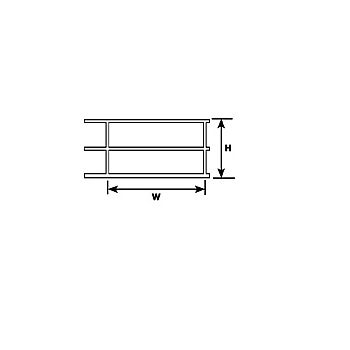 Plastruct - 1/200 HAND RAIL STYRENE WH. 6.7x11.1MM 90MM 2X HRS-2