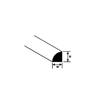 Plastruct - ROD QUARTER ROUND STYRENE 0.8x0.8MM 250MM 10X MRQ-30