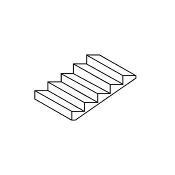 Plastruct - 1/100 STEPS A STY. 17° SLOPE 1.6x6.4x100MM 54MM 1X STEP-401