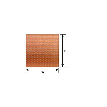 Plastruct - 1/100 SHEET BRICK H0 RED CLAY 0.5x300x175MM 2X PS-97