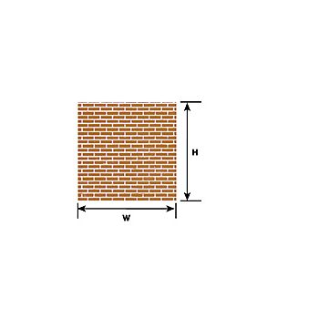 Plastruct - 1/48 SHEET BRICK RED CLAY 0.5x300x175MM 2X PS-100