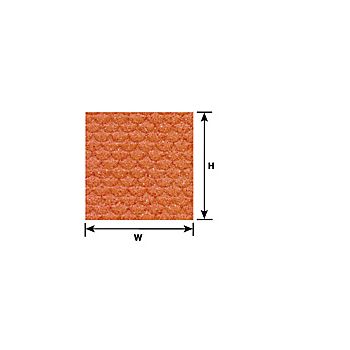 Plastruct - 1/24 SHEET SCAL EDGE TILE RED CLAY 0.5x300x175MM 2X PS-125