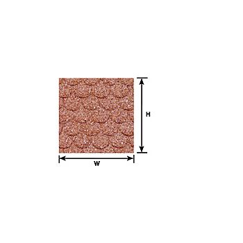 Plastruct - 1/24 SHEET SCAL EDGE TILE RED CLAY 0.5x300x175MM 2X PS-128