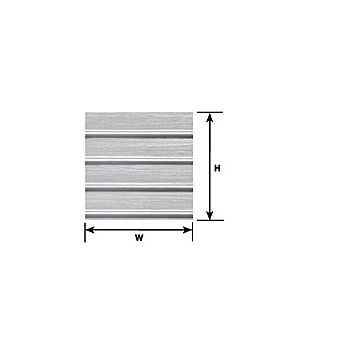 Plastruct - 1/24 SHEET ROOF RIBBED SILVER 0.5x300x175MM 1X PSM-19