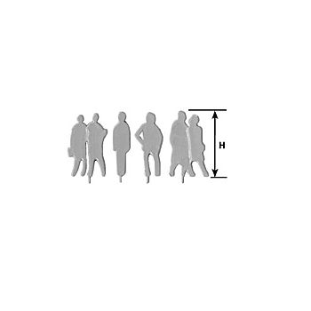 Plastruct - 1/200 FIGURE SILHOUETTE STYRENE WH. 8.7MM 5X FIS-200