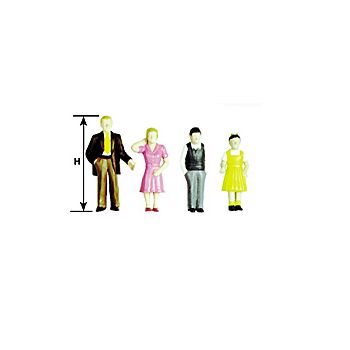 Plastruct - 1/200 FIGURE FAMILY POLY. PAINTED 9.5MM 9X PFI-200P