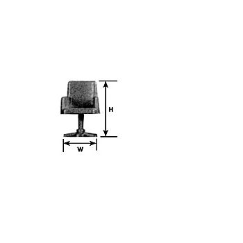 Plastruct - 1/48 EXECUTIVE CHAIR F STY. WH. 17.1x11.5MM 1X OLC-50