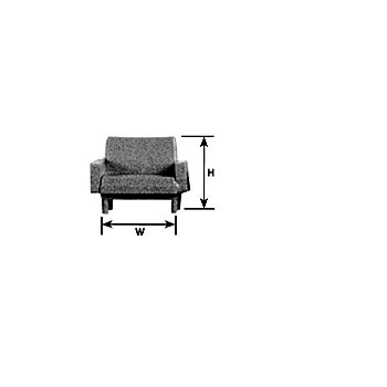 Plastruct - 1/48 LOUNGE CHAIR G STY. WH. 13.5x16.7MM 1X OLC-60