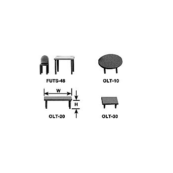 Plastruct - 1/48 RECT. TABLE C STY. WH. 11.1x27.8MM 1X OLT-20