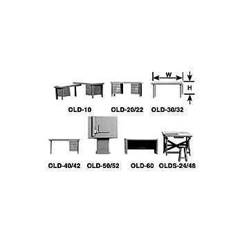 Plastruct - 1/48 EXECUTIVE DESK F STY. WH. 15.1x31.8MM 1X OLD-60