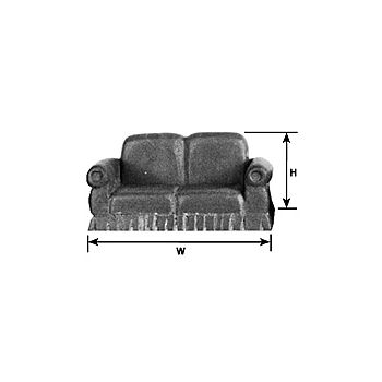 Plastruct - 1/24 LOVE SEAT B URET. VARIOUS 31.8x66.7MM 1X LOV-24