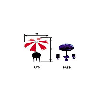 Plastruct - 1/200 UMBRELLA TABLE SET STY. 12,7x11,9MM 3 PCS PAT-200