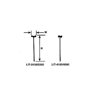 Plastruct - 1/100 3 GLOBE PATIO LAMP STY. 57.2x12.7MM 5X LIT-3100