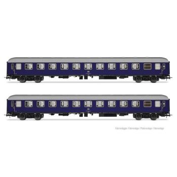 Rivarossi - 1/87 DB BCM 243 COUCHETTES, 2-DLG SET, BLAUW, EP IV