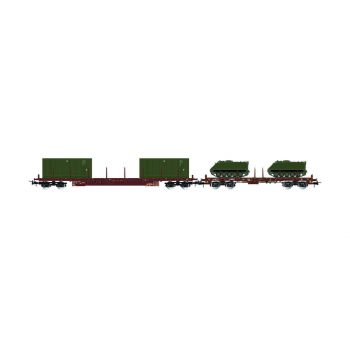 Rivarossi - FS 2-P 4-AXLE FLAT WAGONS RGS + RGMMS IV-V (12/23) *