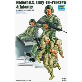 Trumpeter - 1/35 Modern Us Army Ch-47d Crew En Infantry - Trp00415