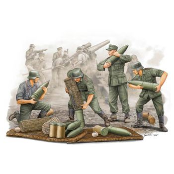 Trumpeter - 1/35 German S.fh 18 Field Howitzer Gun Crew Ammo S.t. - Trp00426